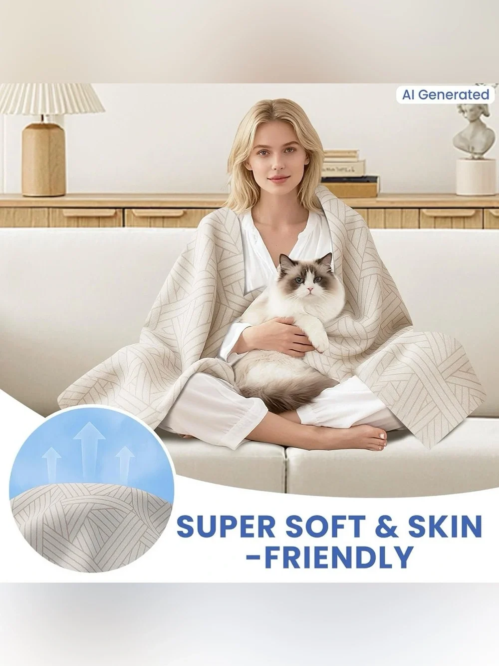 🆕 Neutral Geometric Sofa/Bedding Throw Cover - Sage Green & Beige - 2 Available!
